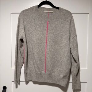 Gray and Pink Cashmere Women's Sweater